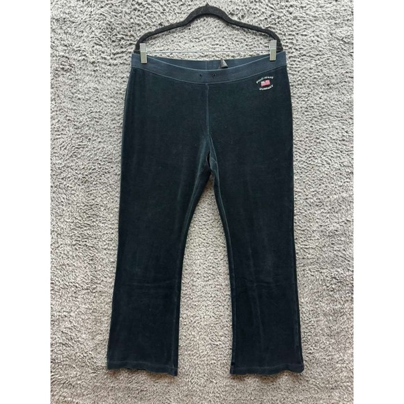 Vintage Polo Jeans Co. Ralph Lauren Velvet Sweatpants Navy Blue Womens Size L - Picture 1 of 14